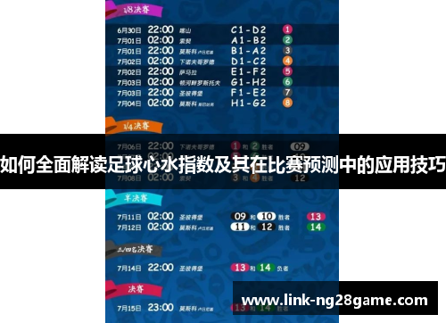 如何全面解读足球心水指数及其在比赛预测中的应用技巧